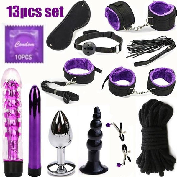 2019 adult Sex Toys For Couples Bondage Vibrators Set Nylon Restraint BDSM Slave Vibrator Plug Flirt Games Erotic Toys for Women