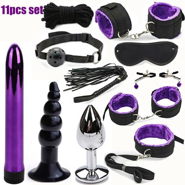 2019 adult Sex Toys For Couples Bondage Vibrators Set Nylon Restraint BDSM Slave Vibrator Plug Flirt Games Erotic Toys for Women