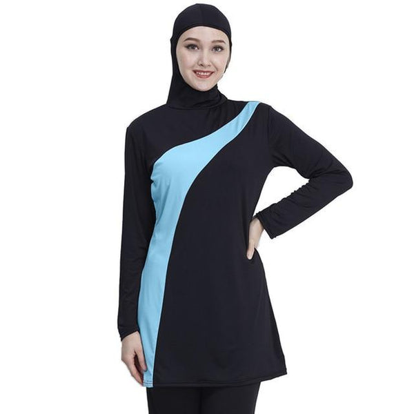 2019 Long Sleeve muslim swimsuit plus size swimwear women muslim swimwear Nylon Burkini Swimming maillot de bain femme musulmane