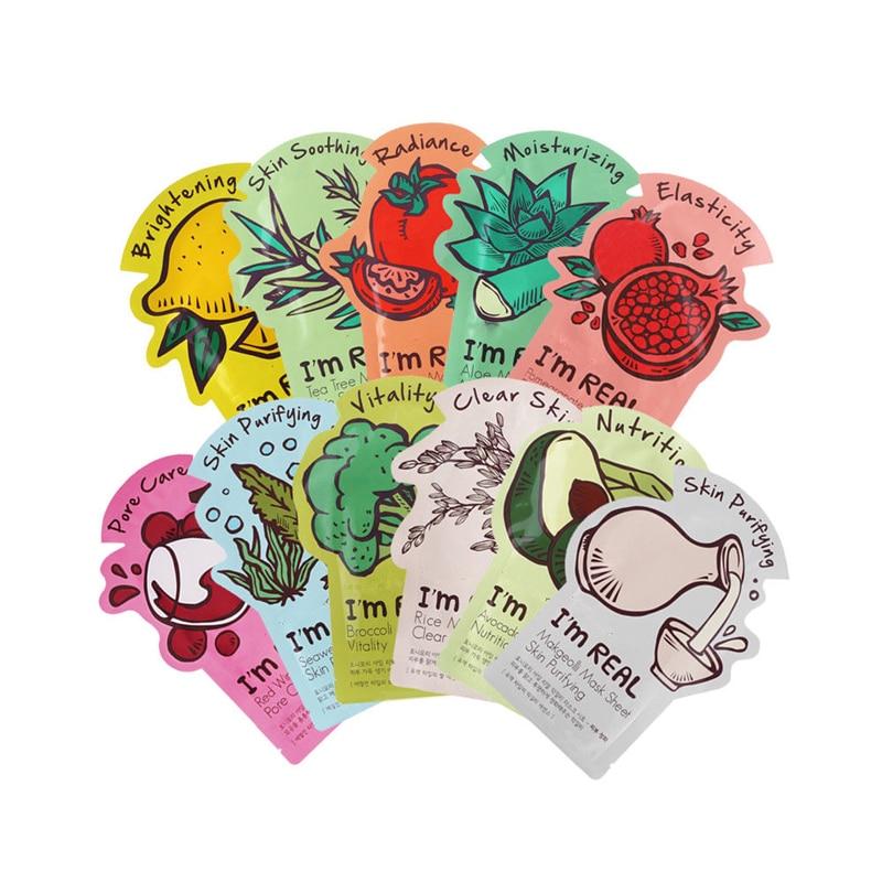 Korea Cosmetics I'm Real Mask Sheet Missha Face Mask Skin Care Moisturizing Whitening Oil Control JM Solution Facial Mask