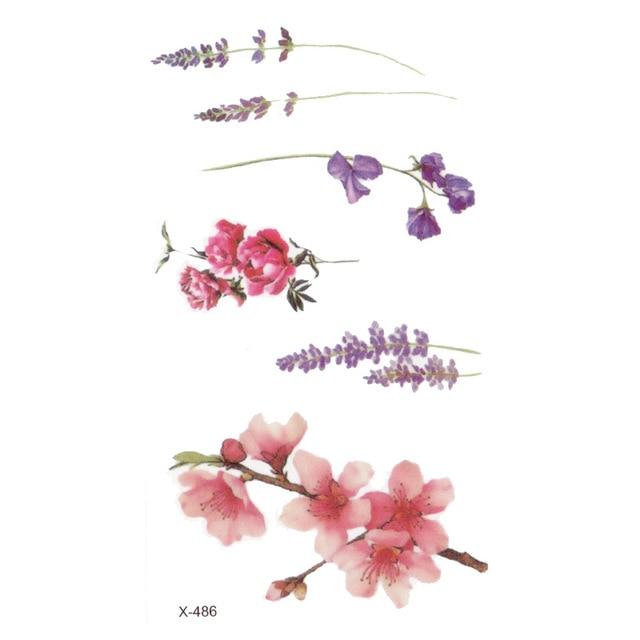 Wyuen Flower Rose Waterproof Temporary Tattoo Sticker for Adults Kids Body Art Women New Design Water Transfer Fake Tatoo P-108