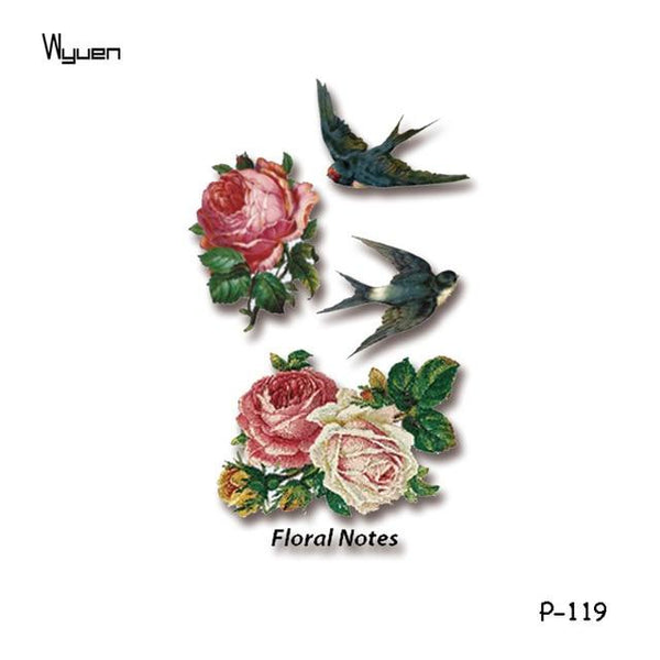 Wyuen Flower Rose Waterproof Temporary Tattoo Sticker for Adults Kids Body Art Women New Design Water Transfer Fake Tatoo P-108