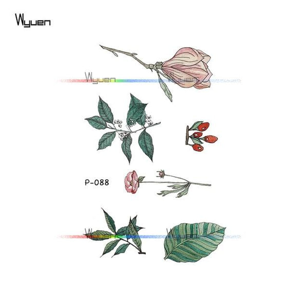 Wyuen Flower Rose Waterproof Temporary Tattoo Sticker for Adults Kids Body Art Women New Design Water Transfer Fake Tatoo P-108