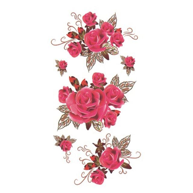 Wyuen Flower Rose Waterproof Temporary Tattoo Sticker for Adults Kids Body Art Women New Design Water Transfer Fake Tatoo P-108
