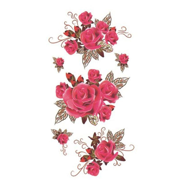 Wyuen Flower Rose Waterproof Temporary Tattoo Sticker for Adults Kids Body Art Women New Design Water Transfer Fake Tatoo P-108