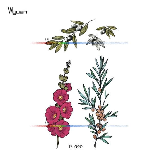 Wyuen Flower Rose Waterproof Temporary Tattoo Sticker for Adults Kids Body Art Women New Design Water Transfer Fake Tatoo P-108