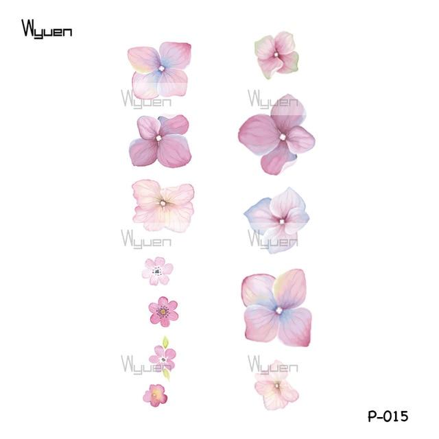 Wyuen Flower Rose Waterproof Temporary Tattoo Sticker for Adults Kids Body Art Women New Design Water Transfer Fake Tatoo P-108