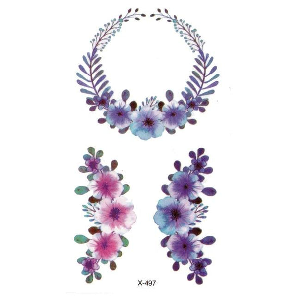 Wyuen Flower Rose Waterproof Temporary Tattoo Sticker for Adults Kids Body Art Women New Design Water Transfer Fake Tatoo P-108