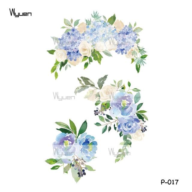 Wyuen Flower Rose Waterproof Temporary Tattoo Sticker for Adults Kids Body Art Women New Design Water Transfer Fake Tatoo P-108