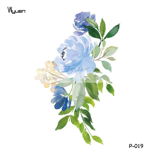 Wyuen Flower Rose Waterproof Temporary Tattoo Sticker for Adults Kids Body Art Women New Design Water Transfer Fake Tatoo P-108