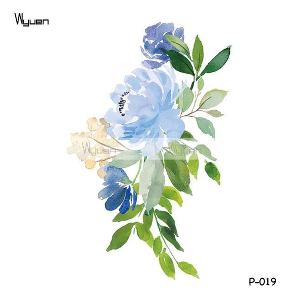 Wyuen Flower Rose Waterproof Temporary Tattoo Sticker for Adults Kids Body Art Women New Design Water Transfer Fake Tatoo P-108