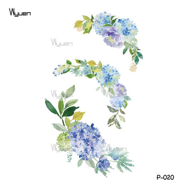 Wyuen Flower Rose Waterproof Temporary Tattoo Sticker for Adults Kids Body Art Women New Design Water Transfer Fake Tatoo P-108