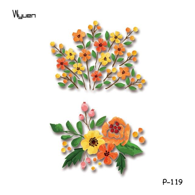 Wyuen Flower Rose Waterproof Temporary Tattoo Sticker for Adults Kids Body Art Women New Design Water Transfer Fake Tatoo P-108