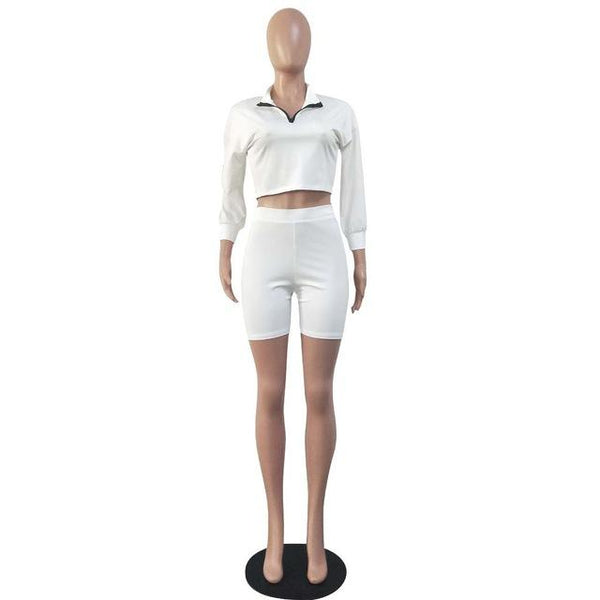 HAOYUAN Sexy 2 Piece Set Women Clothes Top+Biker Shorts Sweat Suits Summer Club Outfits Two Piece Matching Sets Casual Tracksuit