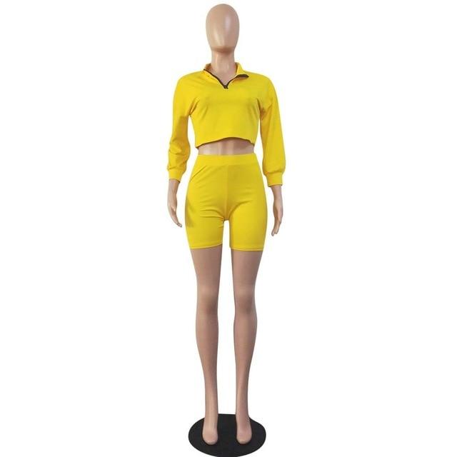 HAOYUAN Sexy 2 Piece Set Women Clothes Top+Biker Shorts Sweat Suits Summer Club Outfits Two Piece Matching Sets Casual Tracksuit