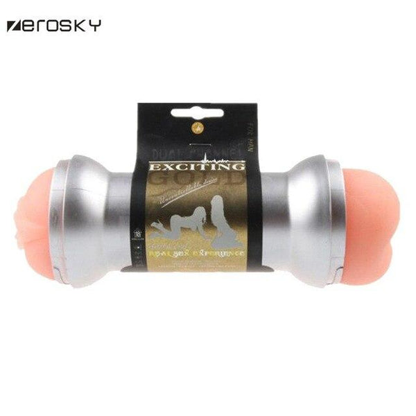 anus anal/oral/vagina Sex Vagina Pussy Dumbbell Dual Ends Soft Masturbator Cup for Man Erotic Sex Products Adult Sex Toy Zerosky