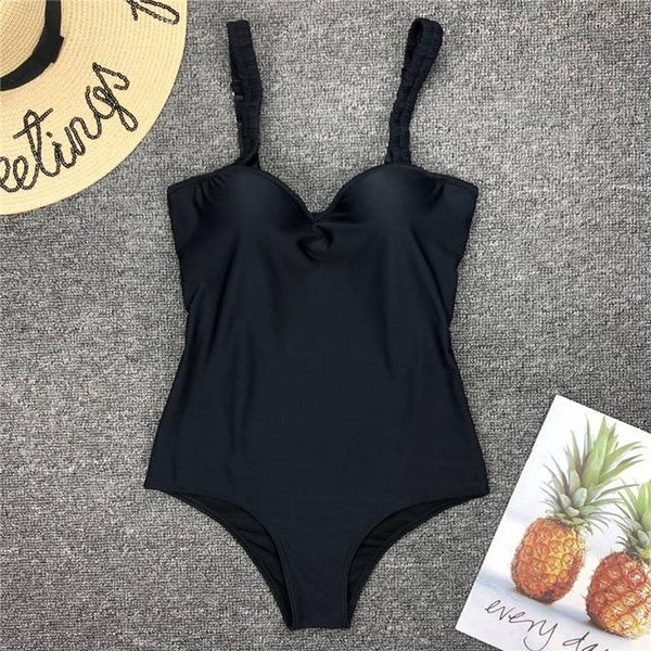 Push up bodysuit Sexy white bikinis 2019 mujer Retro swimsuit one piece Padded swimwear women monokini Summer bathing suit