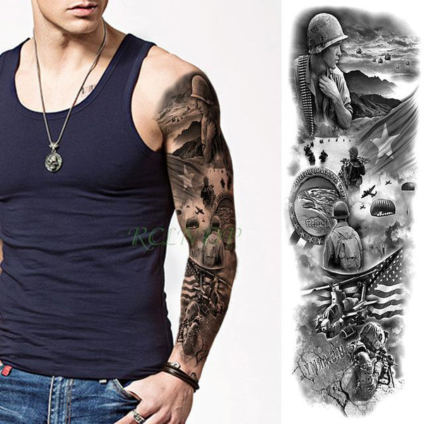 Waterproof Temporary Tattoo Sticker Angel wing tiger flower full arm large size fake tatto flash tatoo sleeve tato for men women