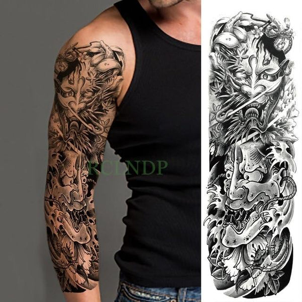 Waterproof Temporary Tattoo Sticker Angel wing tiger flower full arm large size fake tatto flash tatoo sleeve tato for men women