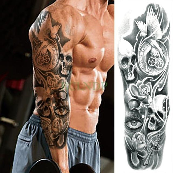 Waterproof Temporary Tattoo Sticker Angel wing tiger flower full arm large size fake tatto flash tatoo sleeve tato for men women