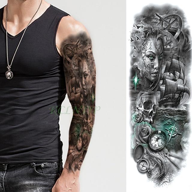 Waterproof Temporary Tattoo Sticker Angel wing tiger flower full arm large size fake tatto flash tatoo sleeve tato for men women