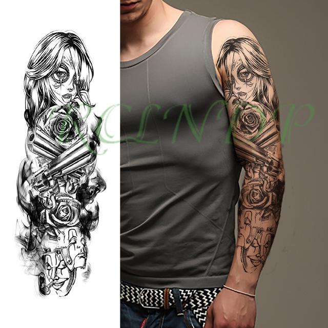 Waterproof Temporary Tattoo Sticker Angel wing tiger flower full arm large size fake tatto flash tatoo sleeve tato for men women