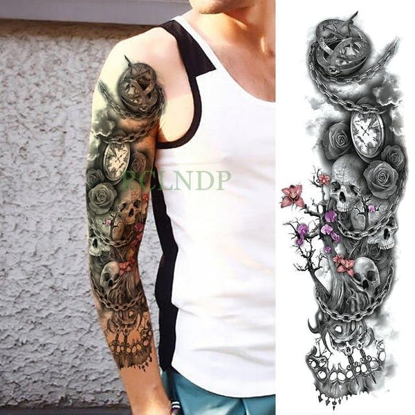 Waterproof Temporary Tattoo Sticker Angel wing tiger flower full arm large size fake tatto flash tatoo sleeve tato for men women