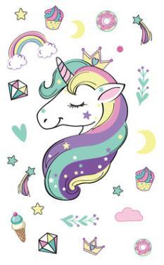 Waterproof Temporary Tattoo Sticker Cute Unicorn Fake Tatoo Tatouage Temporaire Flash Tatto hand foot For Kids Children Girl