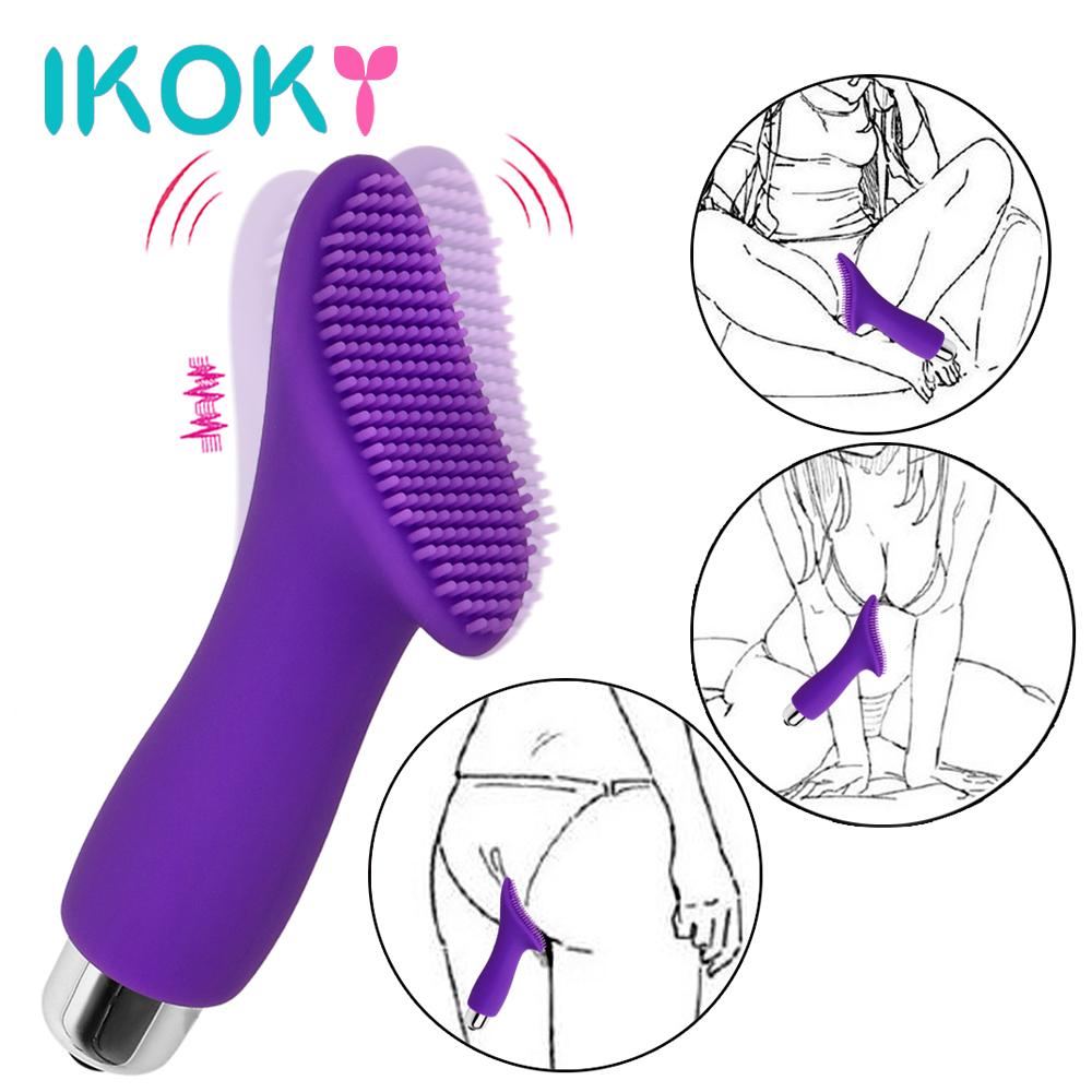 IKOKY G-spot Massage Brush Vibrator Thorn Finger Vibrator AV Rod Vaginal Clitoris Stimulator Sex Toys for Women Powerful