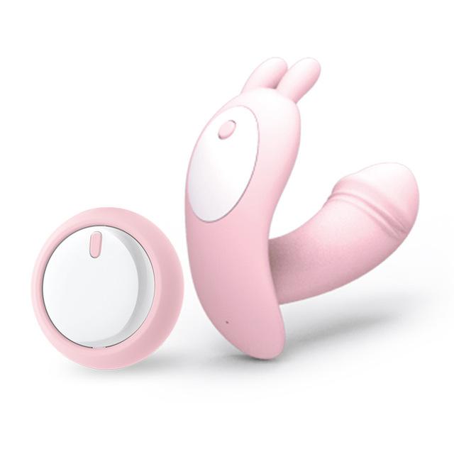 Wearable Invisible Butterfly Dildo Butt Plug Sex Toys for Adults Vibrators for Women Vagina Anal Penis Pump Masturbator Pink
