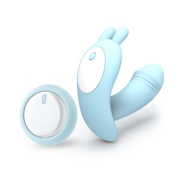 Wearable Invisible Butterfly Dildo Butt Plug Sex Toys for Adults Vibrators for Women Vagina Anal Penis Pump Masturbator Pink