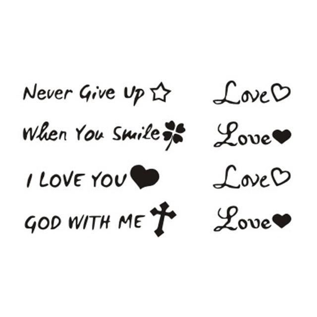 Wyuen Words Temporary Tattoo Stickers Letter Fake Tattoo for Adults Kids on Body Art Anchor Waterproof Tatoo for Man Woman L-032