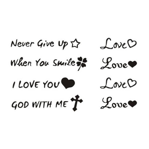 Wyuen Words Temporary Tattoo Stickers Letter Fake Tattoo for Adults Kids on Body Art Anchor Waterproof Tatoo for Man Woman L-032