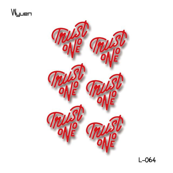 Wyuen Words Temporary Tattoo Stickers Letter Fake Tattoo for Adults Kids on Body Art Anchor Waterproof Tatoo for Man Woman L-032