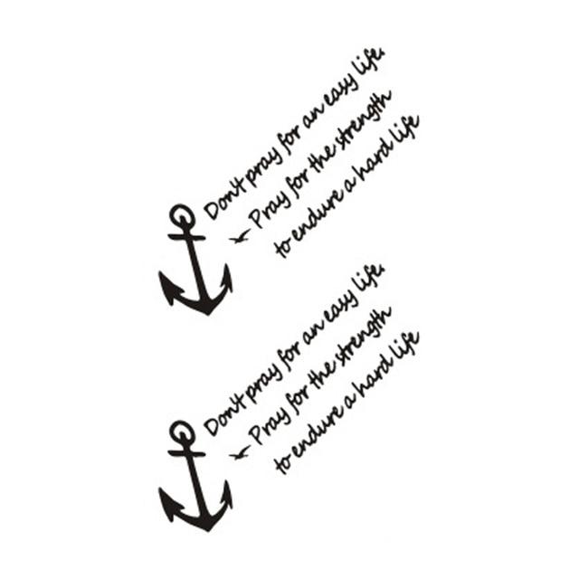 Wyuen Words Temporary Tattoo Stickers Letter Fake Tattoo for Adults Kids on Body Art Anchor Waterproof Tatoo for Man Woman L-032
