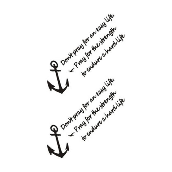 Wyuen Words Temporary Tattoo Stickers Letter Fake Tattoo for Adults Kids on Body Art Anchor Waterproof Tatoo for Man Woman L-032