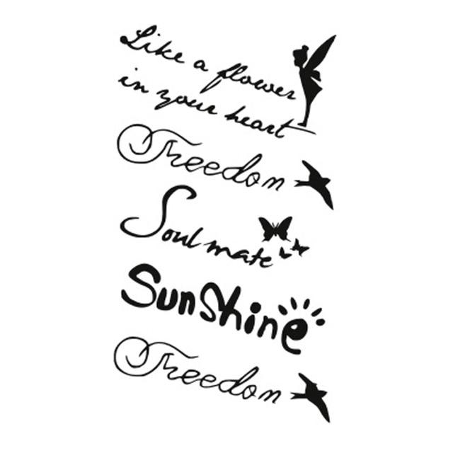 Wyuen Words Temporary Tattoo Stickers Letter Fake Tattoo for Adults Kids on Body Art Anchor Waterproof Tatoo for Man Woman L-032