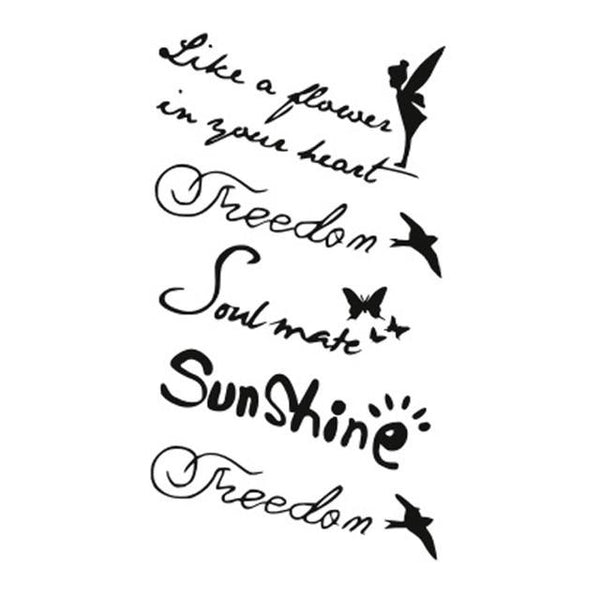Wyuen Words Temporary Tattoo Stickers Letter Fake Tattoo for Adults Kids on Body Art Anchor Waterproof Tatoo for Man Woman L-032