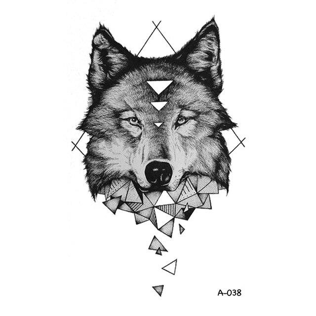 WYUEN Hot Design Wolf Head Animal Temporary Tattoo for Men Waterproof Tatoo Sticker Fashion Body Art A-027