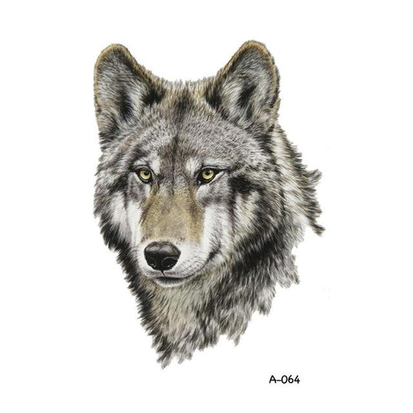 WYUEN Hot Design Wolf Head Animal Temporary Tattoo for Men Waterproof Tatoo Sticker Fashion Body Art A-027