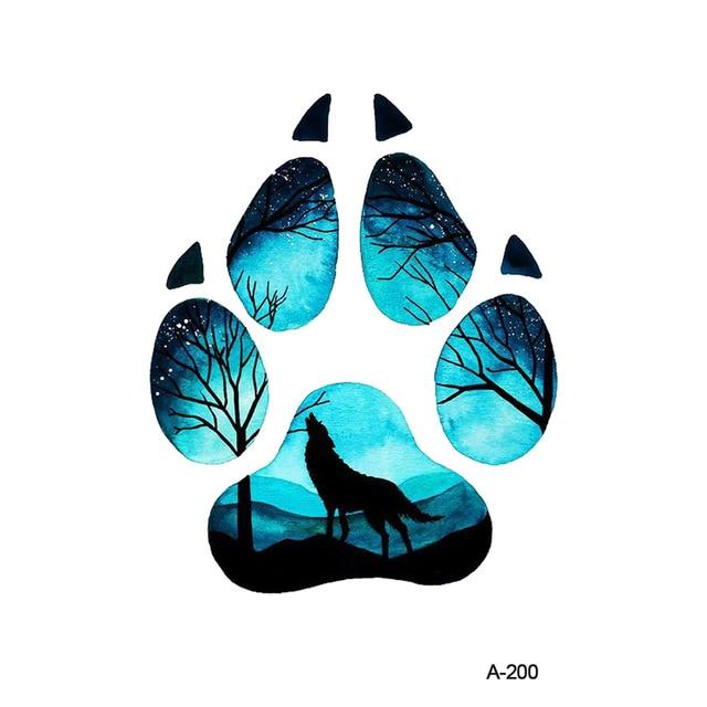 WYUEN Hot Design Wolf Head Animal Temporary Tattoo for Men Waterproof Tatoo Sticker Fashion Body Art A-027