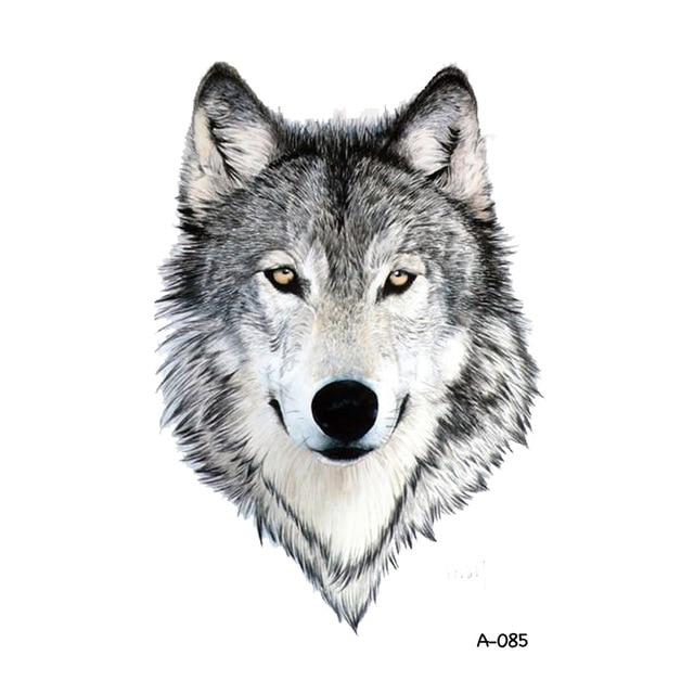 WYUEN Hot Design Wolf Head Animal Temporary Tattoo for Men Waterproof Tatoo Sticker Fashion Body Art A-027