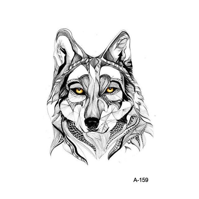 WYUEN Hot Design Wolf Head Animal Temporary Tattoo for Men Waterproof Tatoo Sticker Fashion Body Art A-027