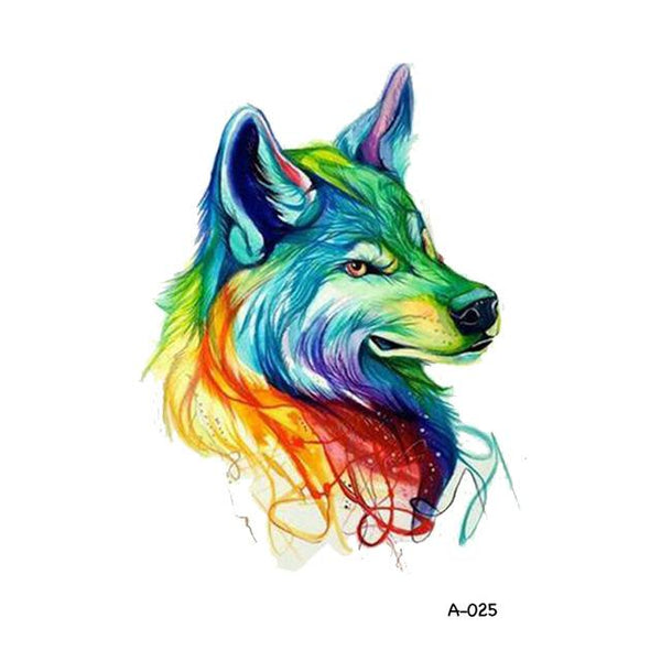 WYUEN Hot Design Wolf Head Animal Temporary Tattoo for Men Waterproof Tatoo Sticker Fashion Body Art A-027