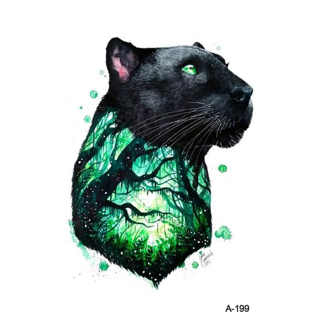 WYUEN Hot Design Wolf Head Animal Temporary Tattoo for Men Waterproof Tatoo Sticker Fashion Body Art A-027