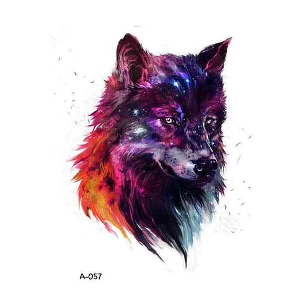 WYUEN Hot Design Wolf Head Animal Temporary Tattoo for Men Waterproof Tatoo Sticker Fashion Body Art A-027