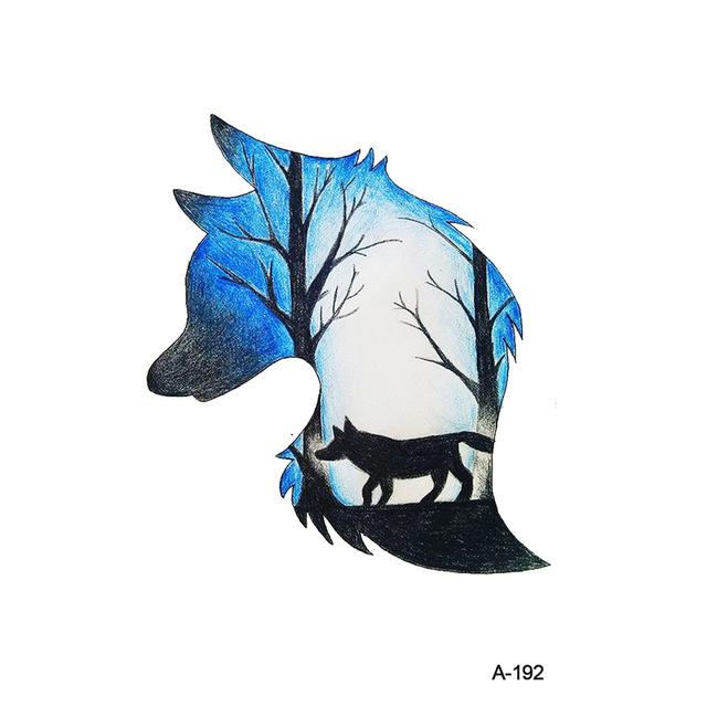 WYUEN Hot Design Wolf Head Animal Temporary Tattoo for Men Waterproof Tatoo Sticker Fashion Body Art A-027