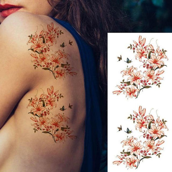 1Pcs Big Size Rose Flowers Temporary Tattoos Stickers Sexy Women Arm Shoulder Body Waterproof Flash Tattoo Stickers