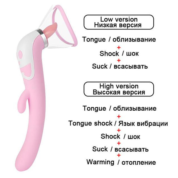 Tongue Dildo Vibrator For Women Heating Nipple Sucker Tight Oral Licking Clitoris Stimulate Masturbate Erotic Sex Toys for Woman