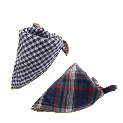 1 Pcs New Dog Bandana Cotton Linen Plaid Pet Bandana Scarf  Bow Ties Collar Square Cat Samll Middle Large Dog Grooming Products